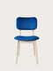 Chair 81 cm of solid oak and fabric modern soft seat nordic Mevis