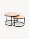 Tavolino da caffè 75/58 cm in rovere massello e metallo moderno bianco Duo