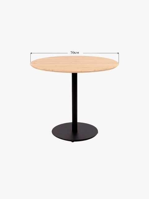 Dining table round of solid oak modern white  Echo