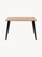 Dining table rectangular of solid oak modern white cm Joy