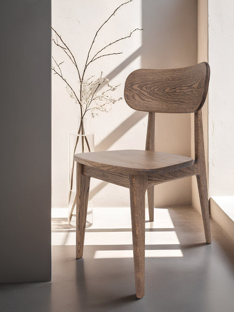 Sedia da pranzo in rovere massello fumè 80 cm Paolo.