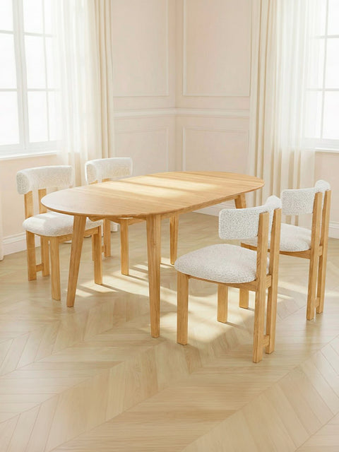 Tavolo da pranzo allungabile in rovere massello moderno naturale Sun, varie misure