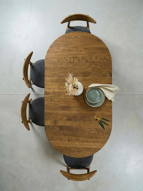 Tavolo da pranzo allungabile in legno massello di rovere marrone Florence