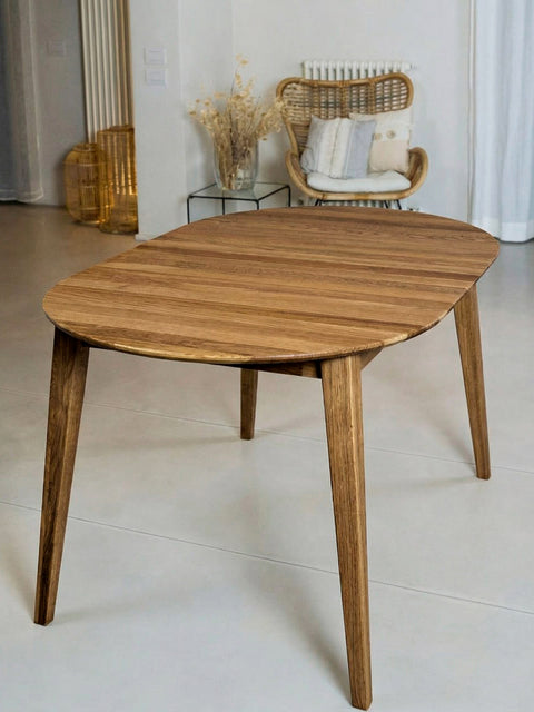 Tavolo da pranzo allungabile in legno massello di rovere marrone Florence