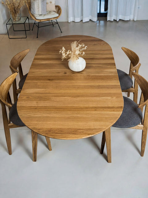 Tavolo da pranzo allungabile in legno massello di rovere marrone Florence