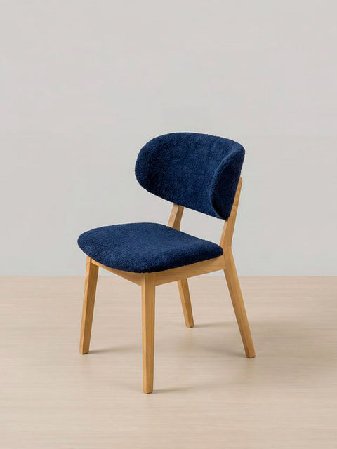 Sedia da pranzo in rovere massello naturale blu notte Volterra