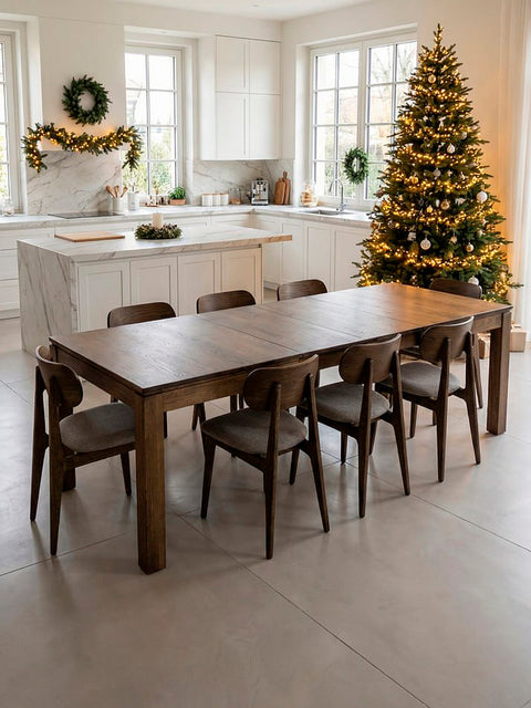 Tavolo da pranzo allungabile in massello di rovere 160-310 cm fumè Sorrento