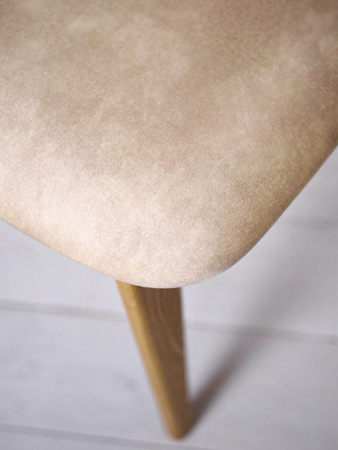 Sedia in rovere massello naturale con seduta imbottita 80 cm Paolo