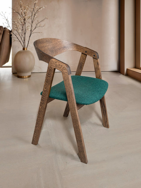 Sedia in massello di rovere fumé moderna 79 cm morbida Sorano