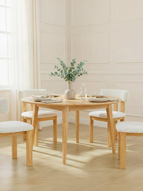 Tavolo da pranzo allungabile in rovere massello moderno naturale Sun, varie misure